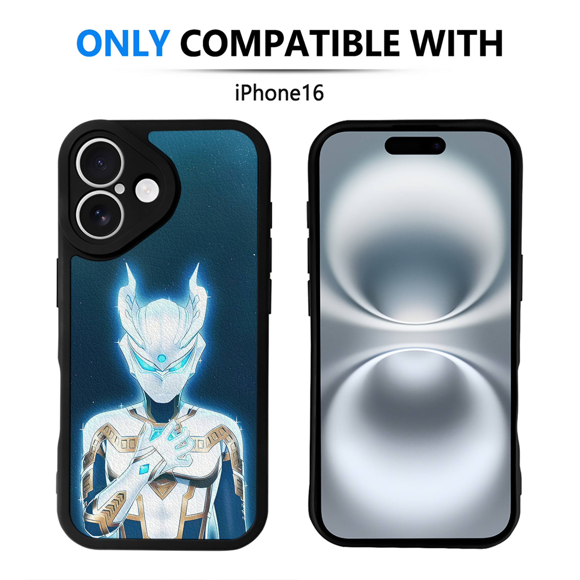 （画像用） ウルトラマン Ultraman 【iPhone 16シリーズ対応】シリコンスマホケース（レザー調） 材質：シリコン